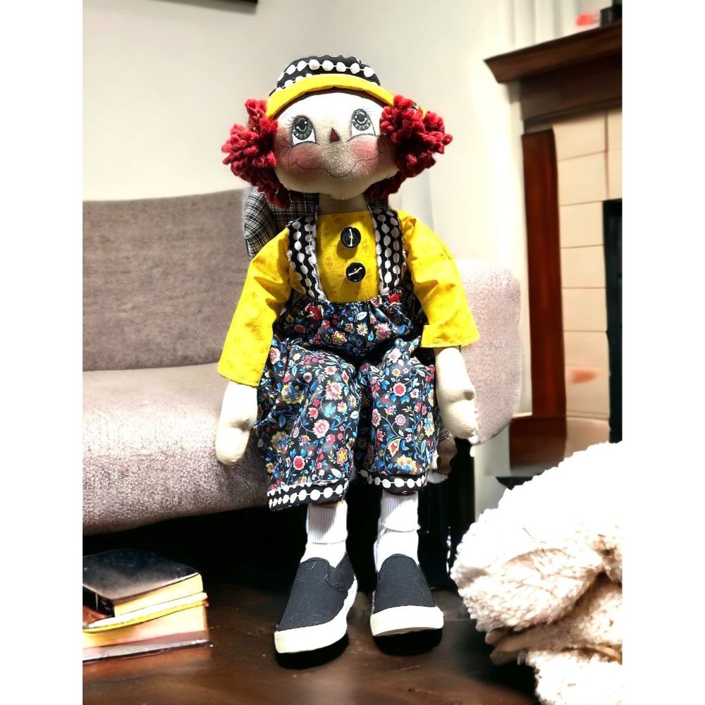 Timmy the Tall Handmade Stuffed Fabric Doll with Lots of Detail and adorable Sho